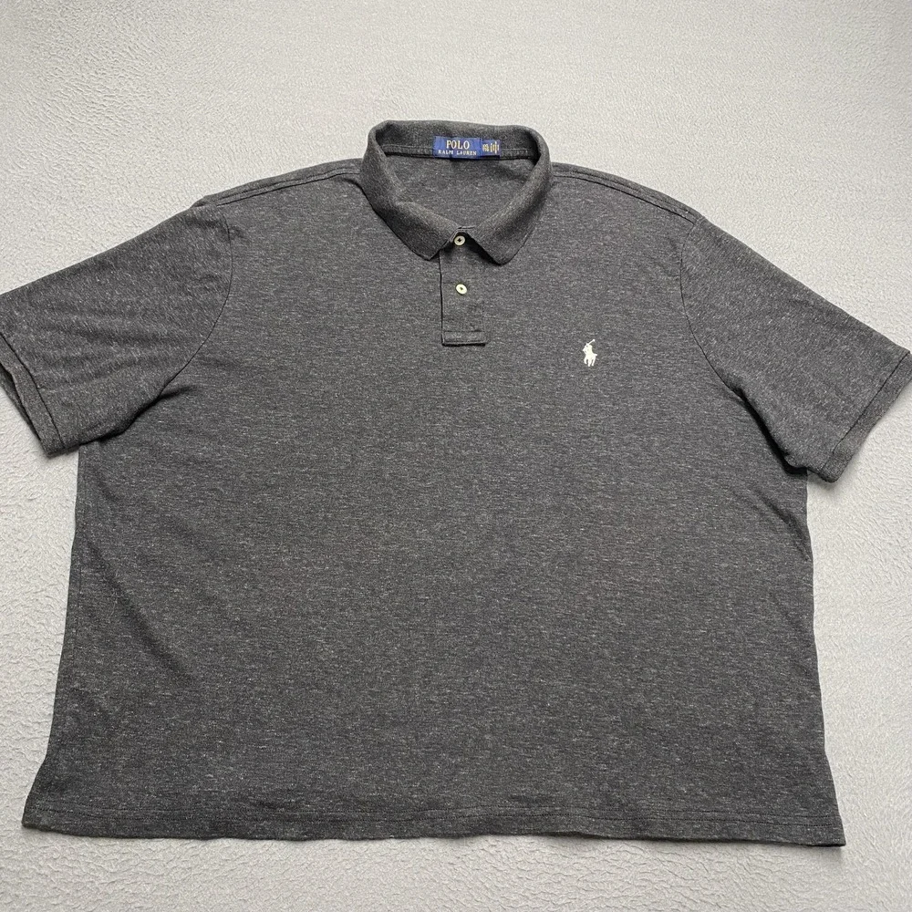 Polo Ralph Lauren Polo Shirt Mens 2XL Gray Classic Fit 100% Cotton Jersey